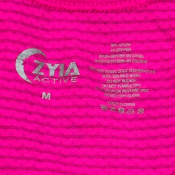 Zyia Tank Top Size Medium Copper Charged Seamless Shirt Pink Racerback Workout - Picture 4 of 4
